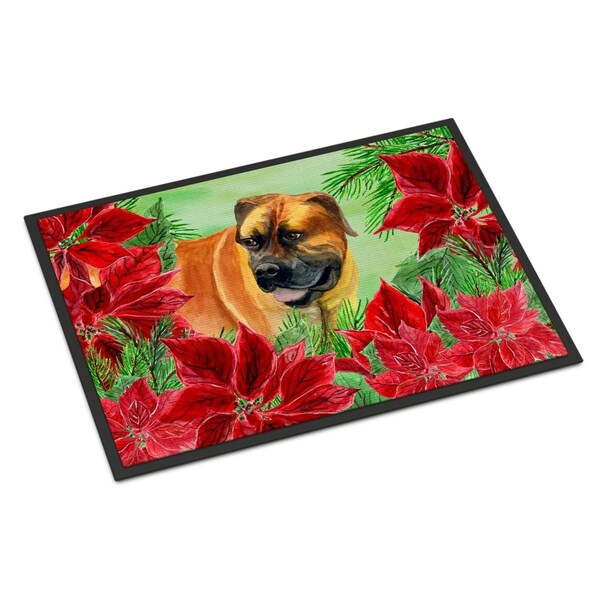 Carolines Treasures Boerboel Mastiff Poinsettas Indoor or Outdoor Mat, 24 x 36 in. CK1295JMAT - main